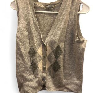 Charter Club Cashmere Argyle Sleeveless Vest